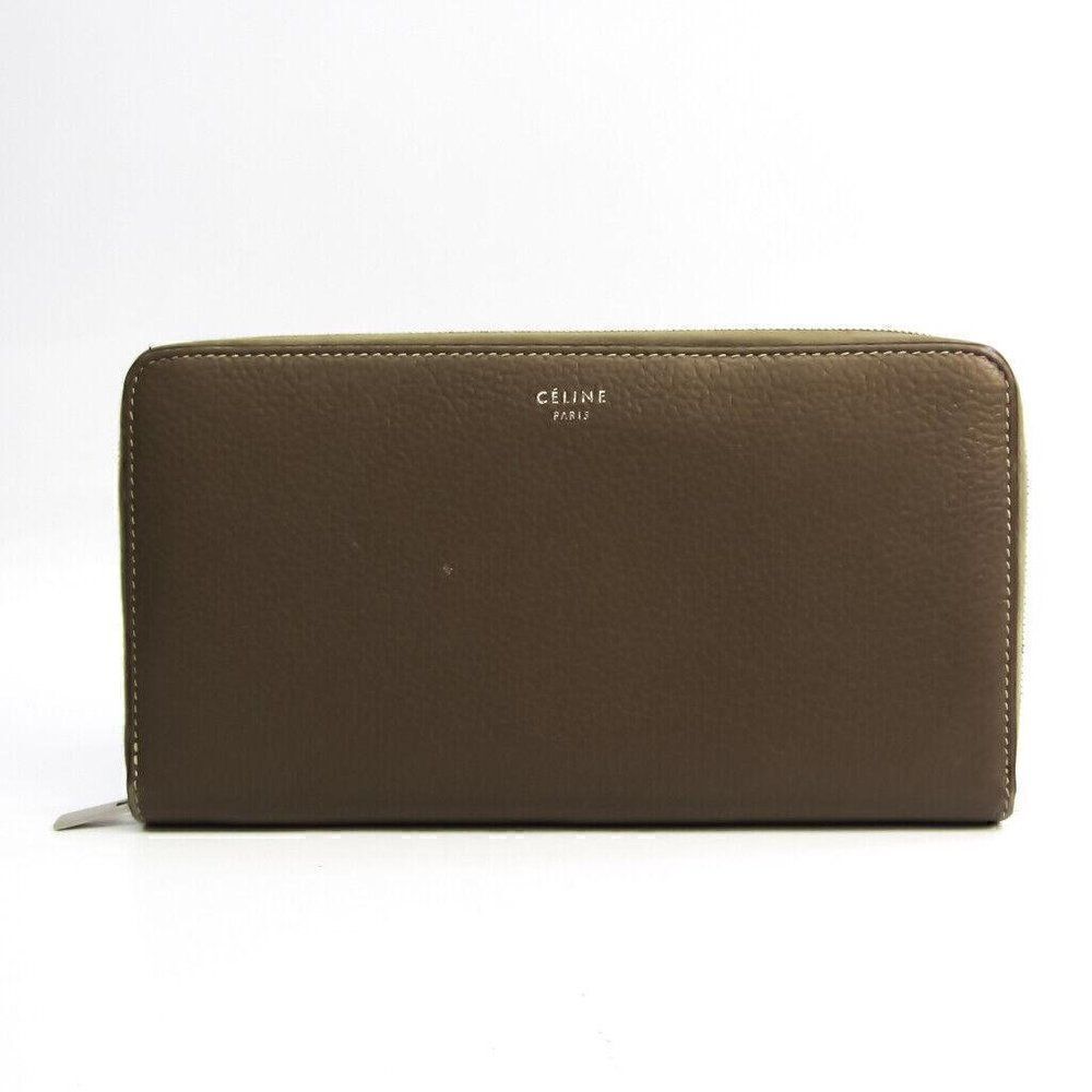 Celine Large Ziped Multifunction 105003 Women's  Calfskin Long Wallet
